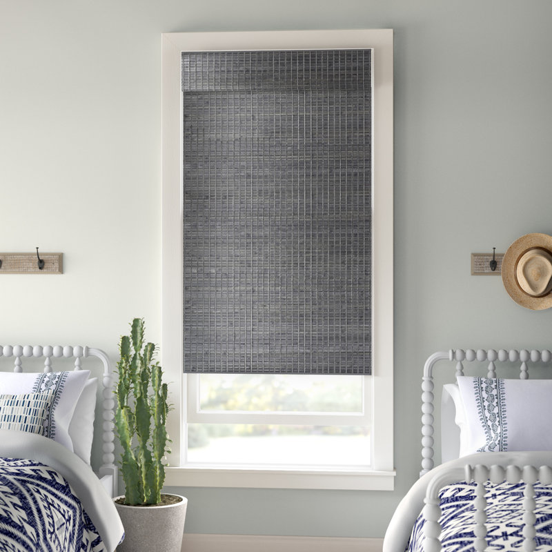 Mistana Cordless Semi Sheer Grey Brown Roman Shade